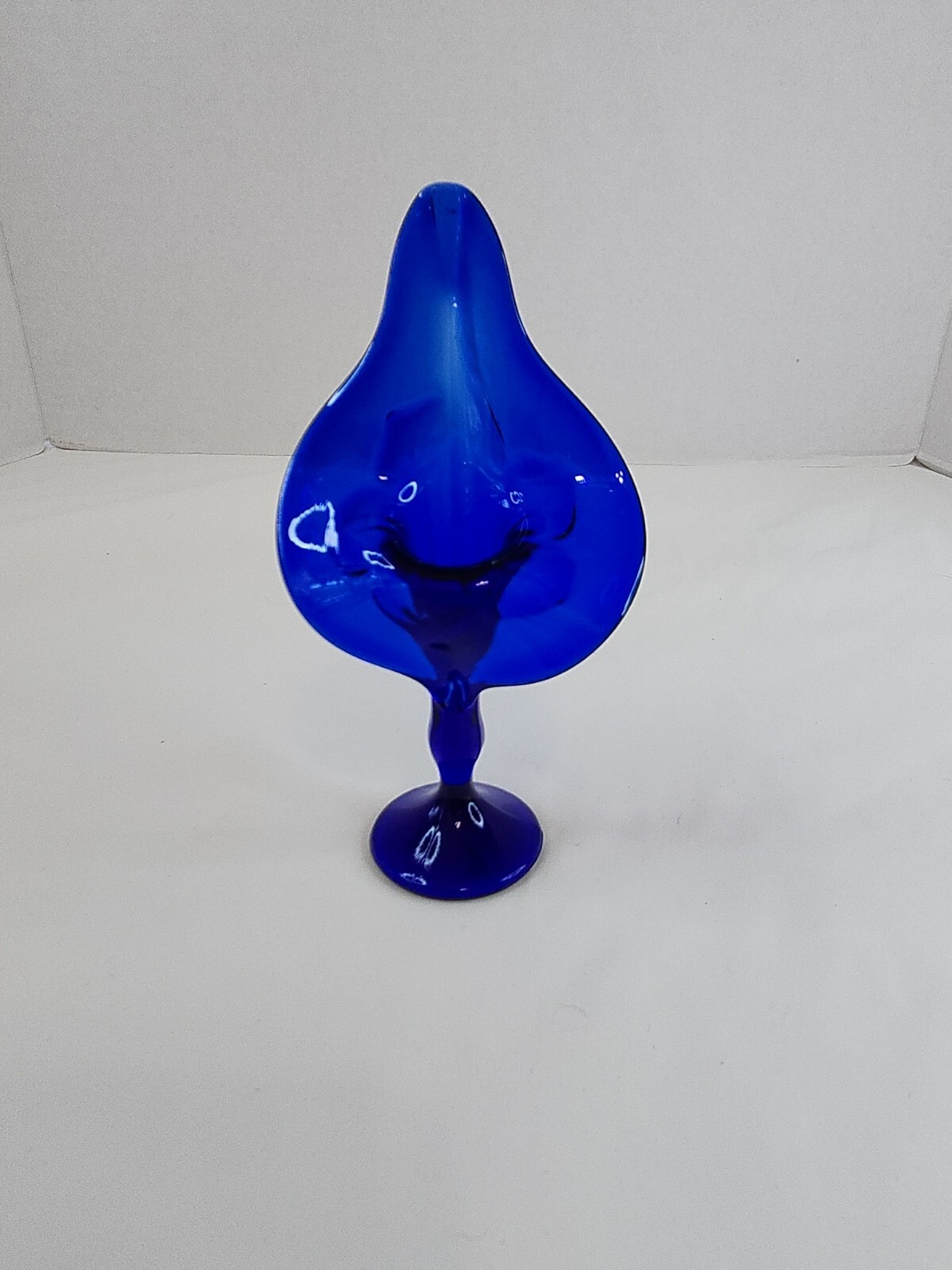 Cobalt Blue Art Glass Jack in the Pulpit VASE - 6.5\