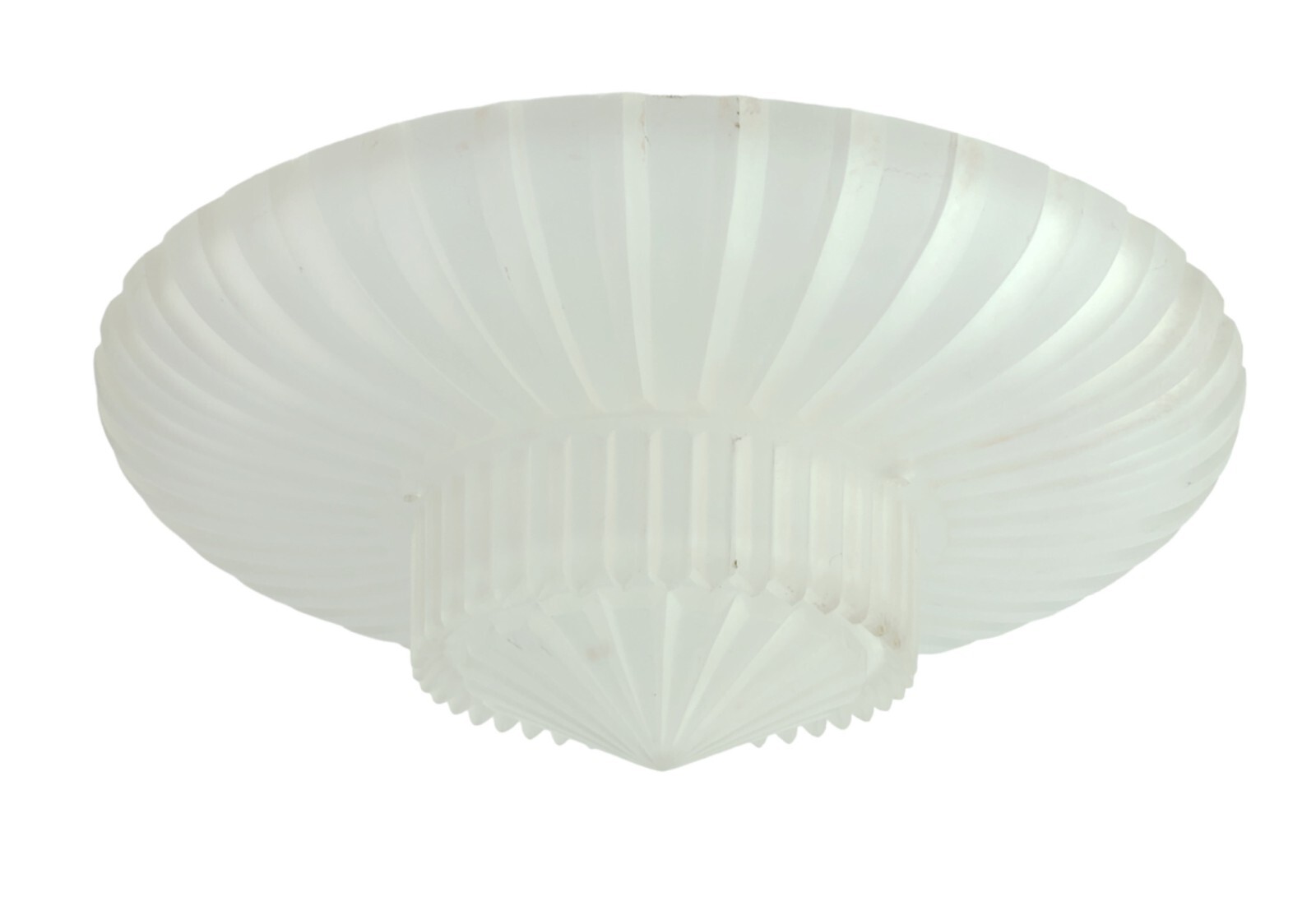 Heavy Frosted Toothed Glass Circus Tent Shape Ceiling Light Shade Cover 13.25\