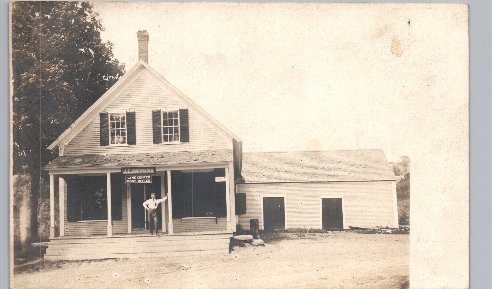 POST OFFICE lyme center nh real photo postcard rppc new hampshire history