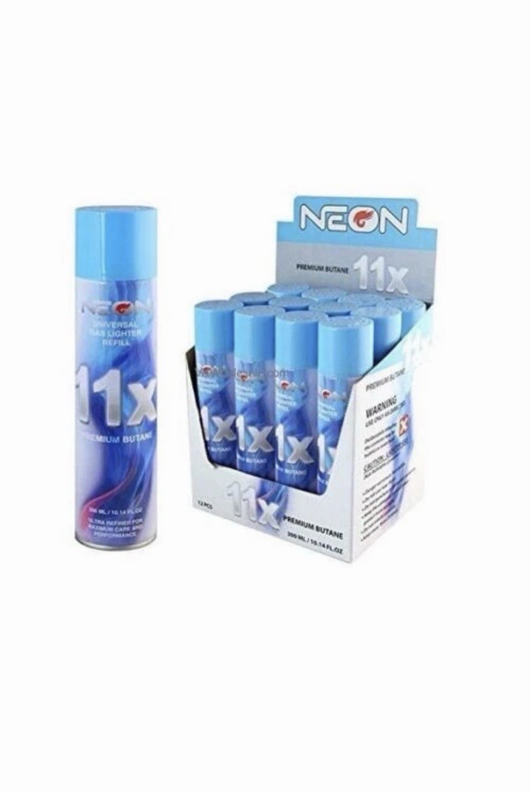 12 Cans Neon 11x Ultra Refined Butane Fuel Lighter Refill