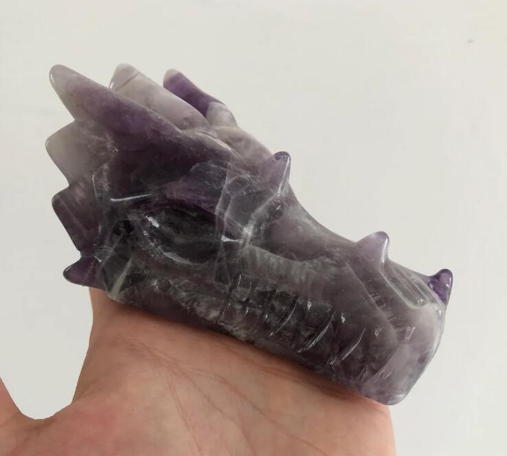 1pc Natural dream Amethyst dragon shaped skull hand carved Amethyst 1pc Natural dream Amethyst dragon shaped skull hand carved Amethyst