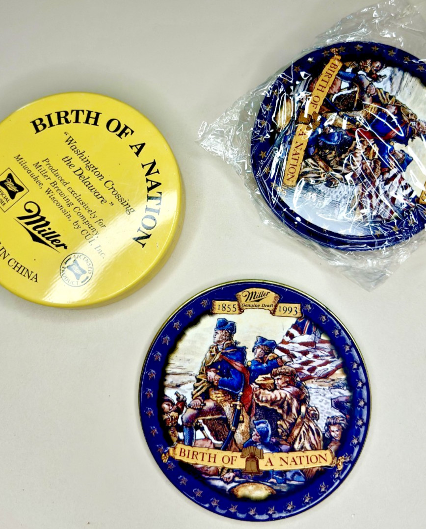 NOS Vtg 1993 Miller Genuine Draft Coaster Set Birth of a Nation