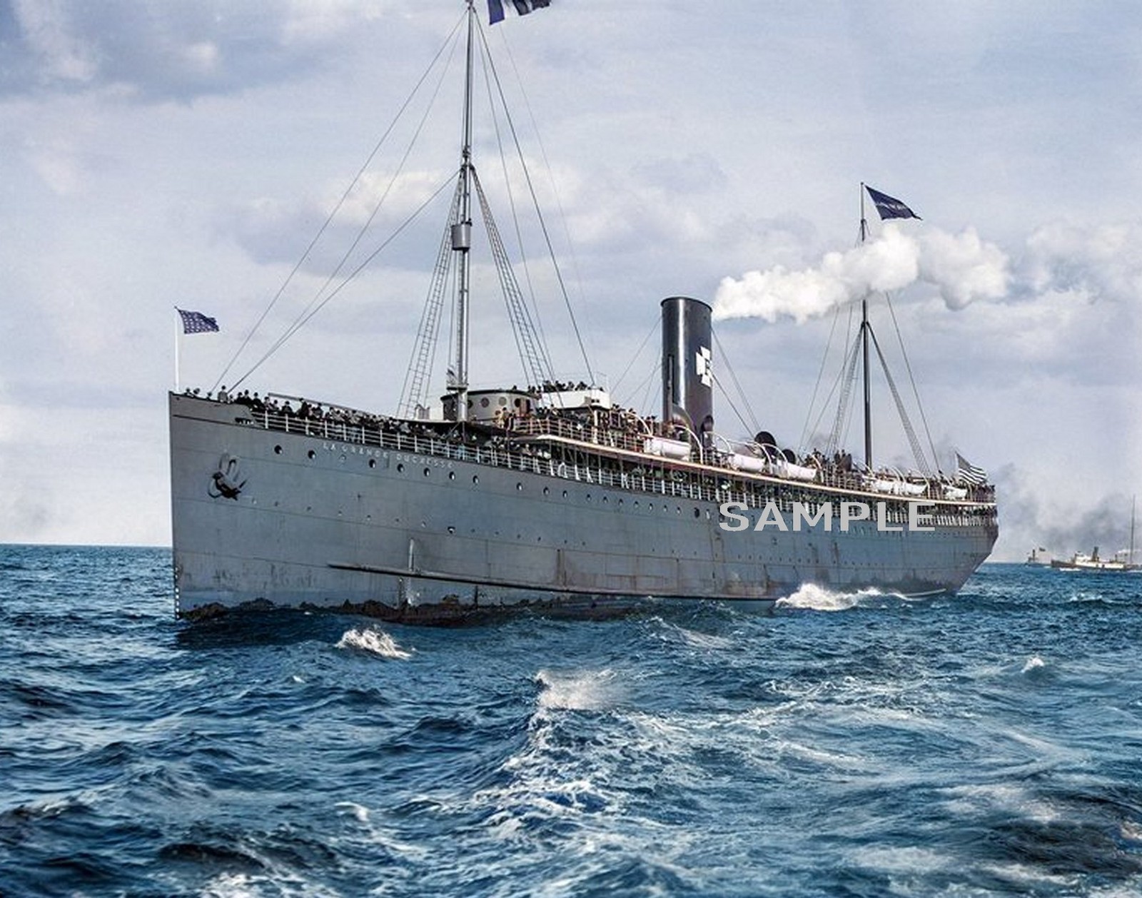 1901 SS La Grande Duchesse  SUNK BY GERMAN U BOAT in 1918  8.5X11 Photo