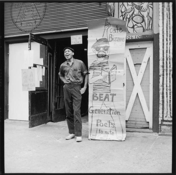 Ted Joans Outside Cafe Bizarre 1959 OLD PHOTO