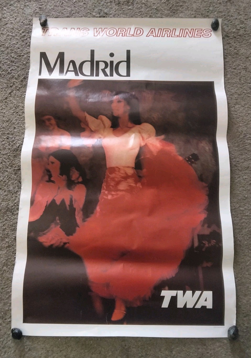 Vintage TWA Poster Madrid Spain 25