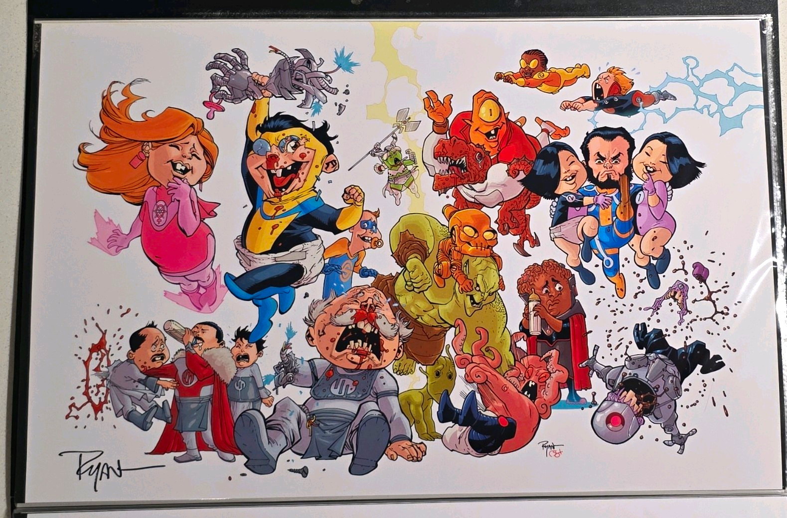 Ryan Ottley Invincible Invci-babies Early Original Art Print 2010's