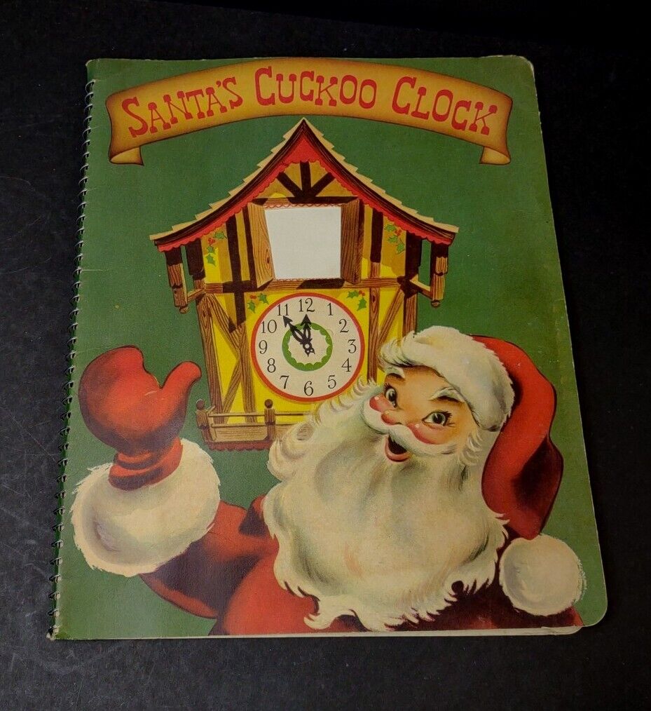 Vtg 1954 Santa's Cuckoo Clock Pop-Up Lithograph Book-Dorothy N. King-Great Cond.