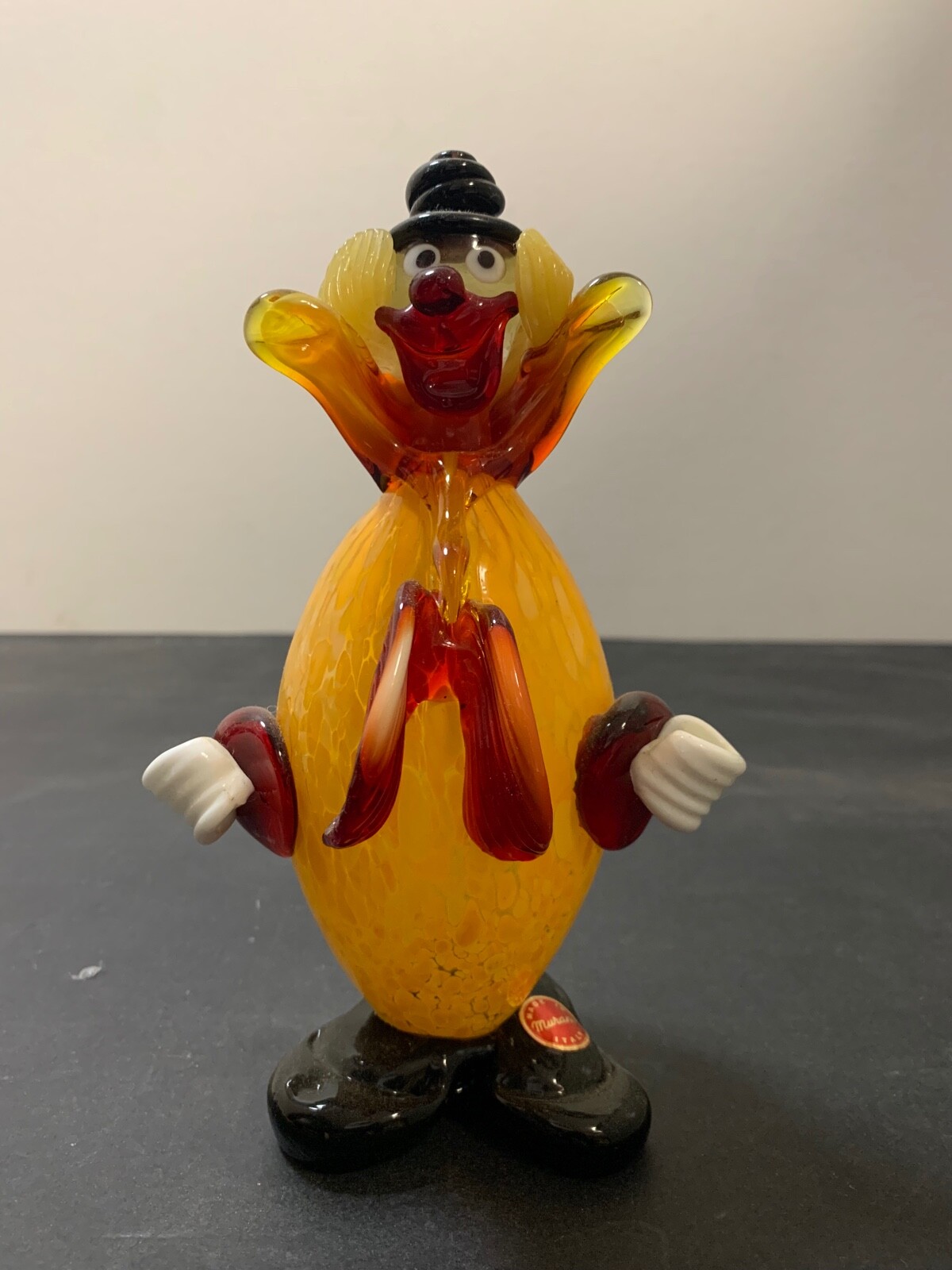 Vintage Murano Glass Clown Figurine. Hand Blown Glass. 1960-1969.