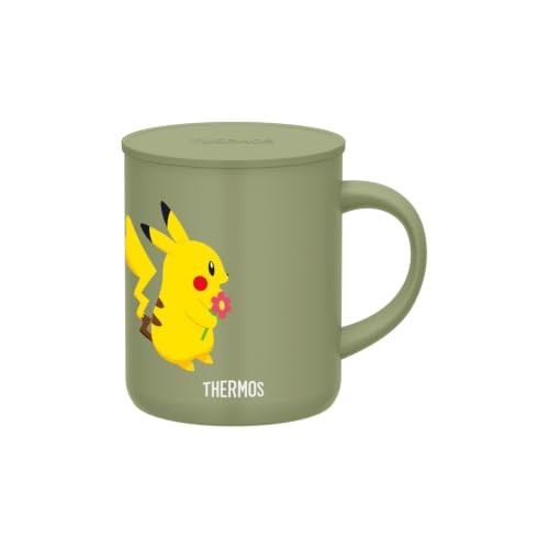 THERMOS Pokémon Jigglypuff 350ml Vacuum Insulated Mug Olive Green fm JP NEW FS