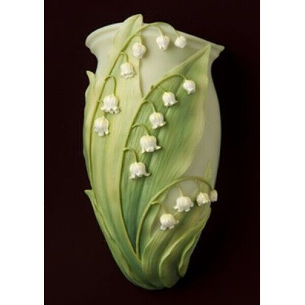Ibis and Orchid Design Lily of the Valley Bonded Marble Wall Vase