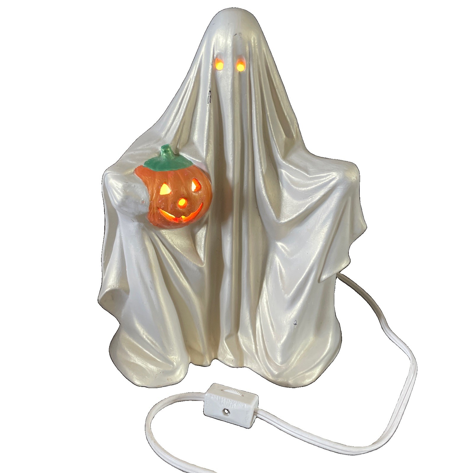 1979 Sammy The Spook Ceramic Light Up Ghost & Pumpkin 1979 Sammy The Spook Ceramic Light Up Ghost & Pumpkin