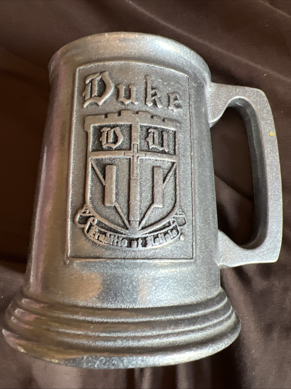 Vintage Duke University Wilton Co. Pewter Tone Tankard Stein Mug 5 Inches