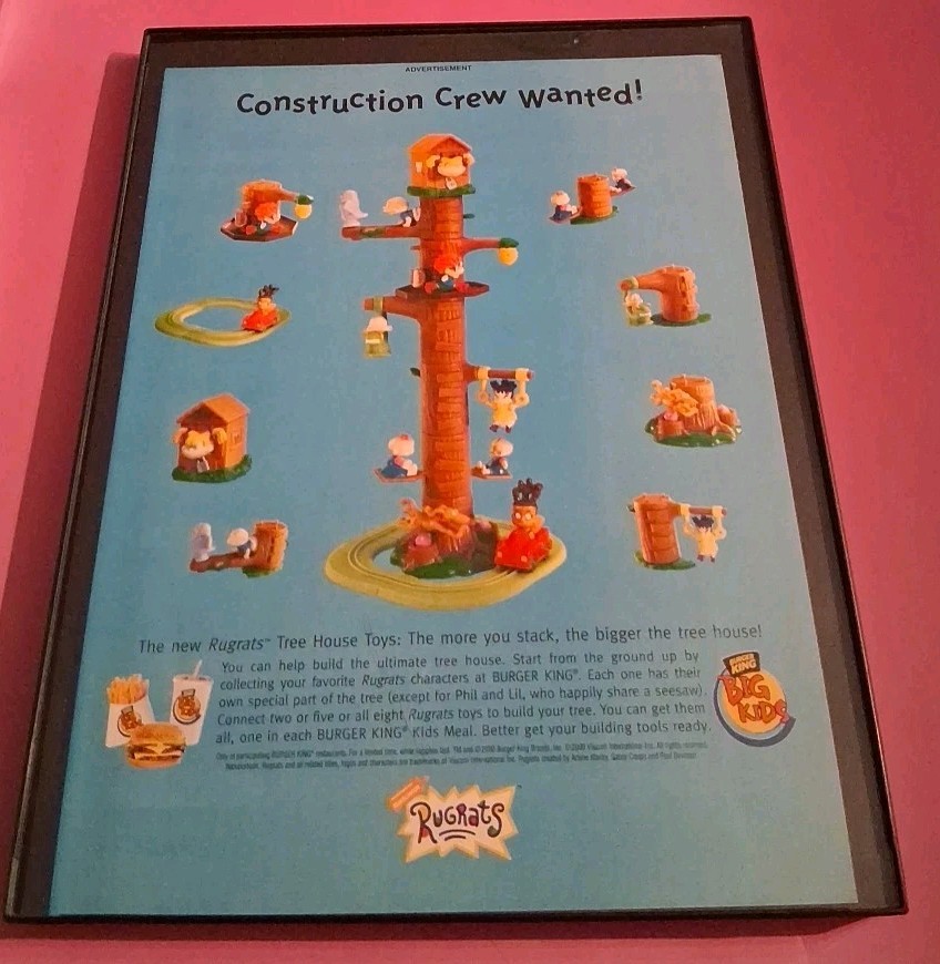 Rugrats Tree House Toys Burger King Framed Print Ad 2001 8.5x11
