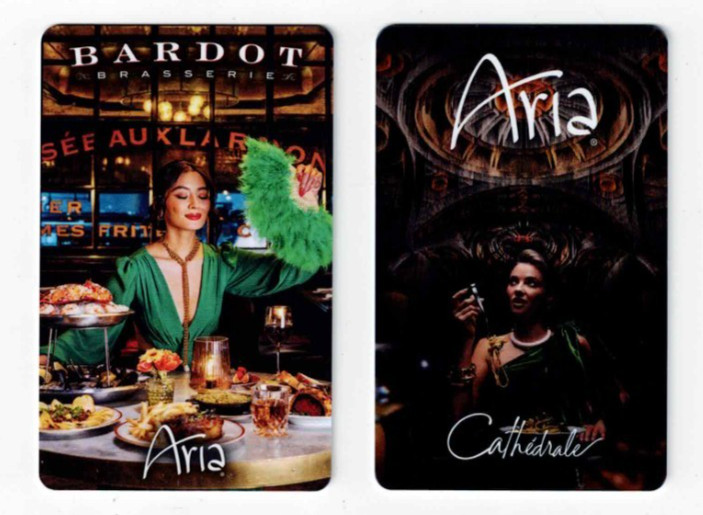 ARIA Room Key Las Vegas - LOT of 2 -Casino Hotel - Bardot Brasserie & Cathedrale