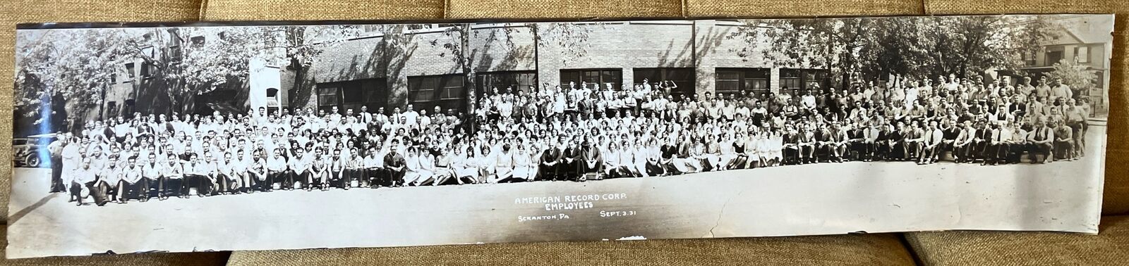 Rare 1931 Scranton, PA .  American Record Corp.  Panoramic Photo 38” Long