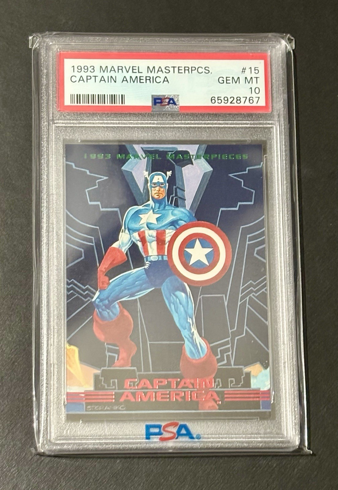 Captain America - 1993 Skybox Marvel Masterpieces #15 PSA 10 Gem Mint