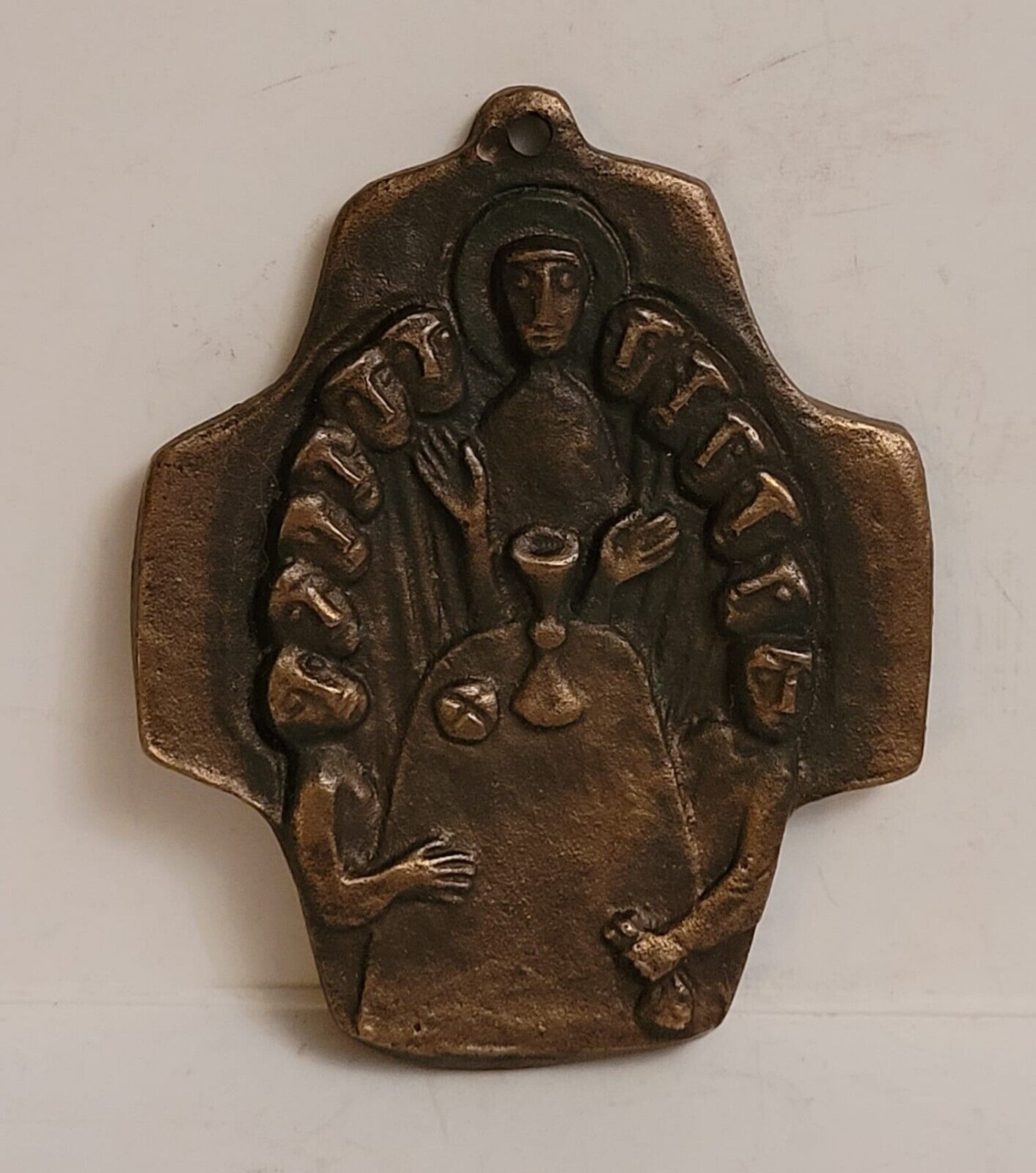 Vintage 1974's Jesus and Apostles Brass/Bronze Wall Plaque Hanging Religious