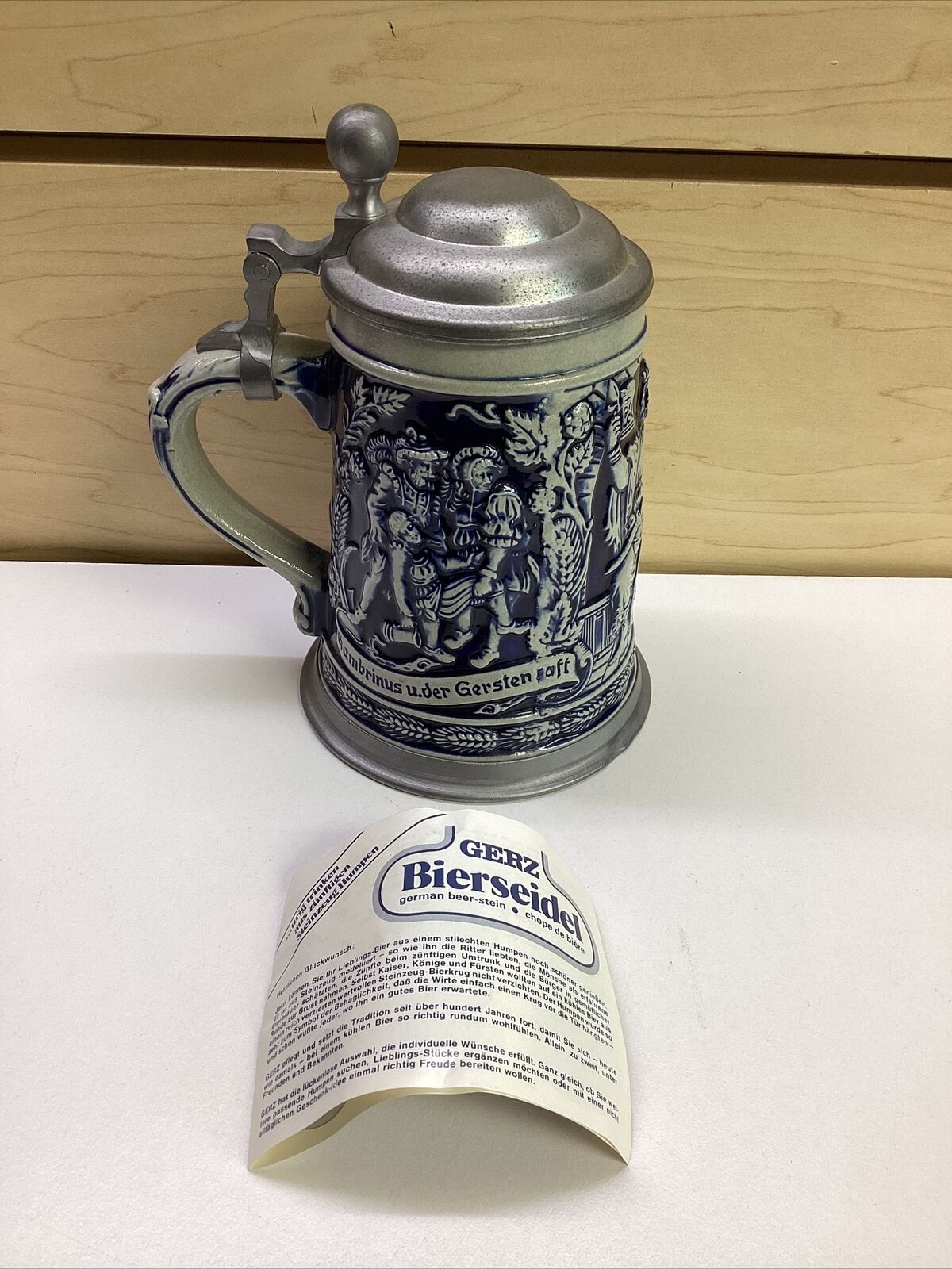 Genuine Gerz Bierseidel German Beer Stein Obviously New Without Tag on Handle