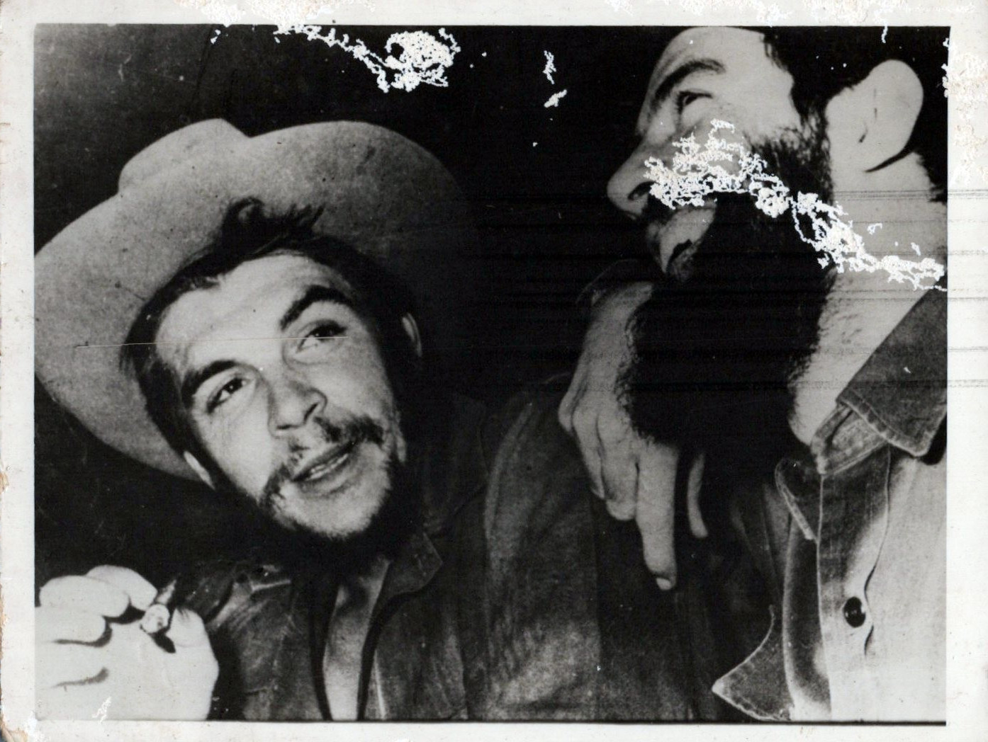 RAREST CUBA REVOLUTION CAMILO CIENFUEGOS + CHE GUEVARA PORTRAIT ORIG PHOTO MA84