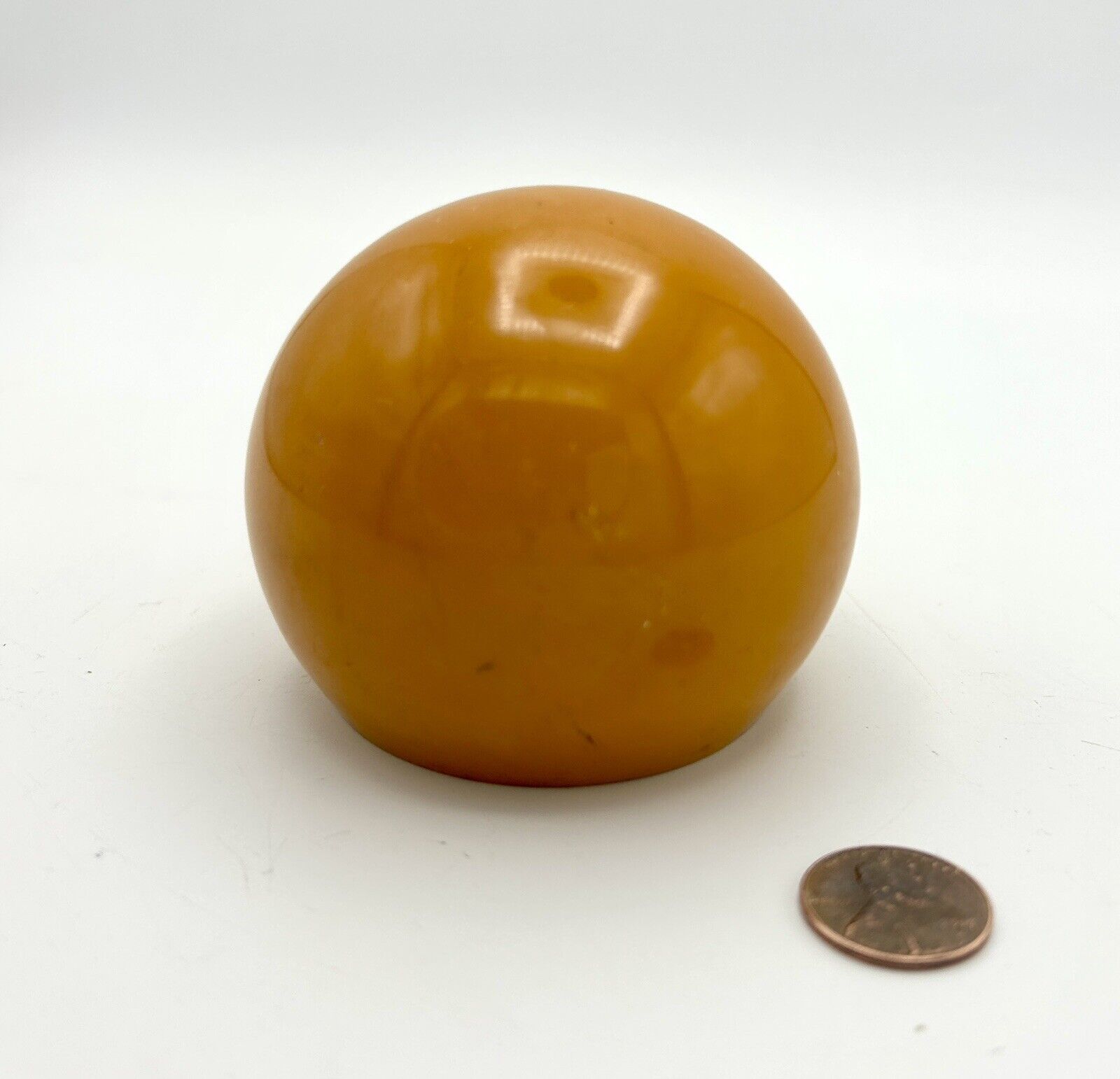Rare Bakelite Catalin Ball Paperweight 286 gram Butterscotch 3\