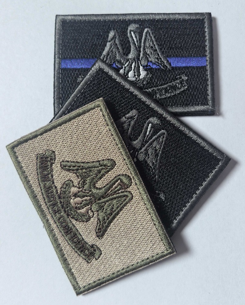 3Pcs USA Louisiana LA STATE FLAG USA MILITRAY TACTICAL HOOK LOOP PATCH BLUE LINE