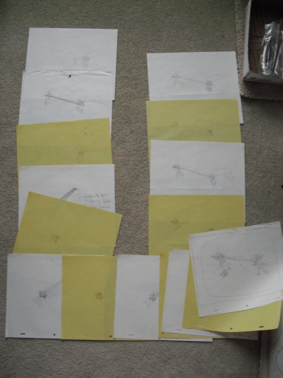 Lot of 16 Original 1990s Children's ABC Cartoon CRO Character Pencil Drawings