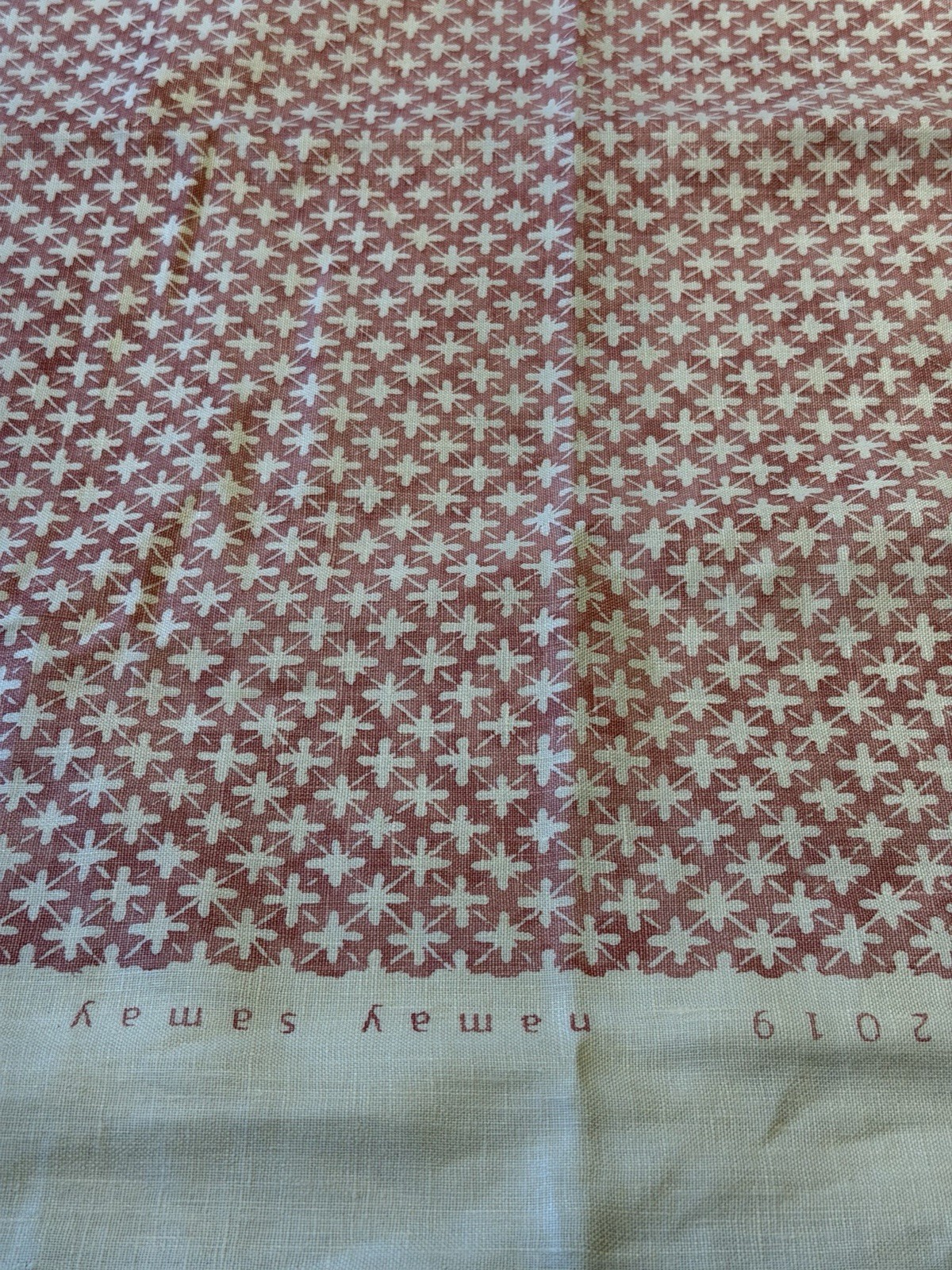 Namay Samay Sitaron Scarlet 2 Yards Designer Linen