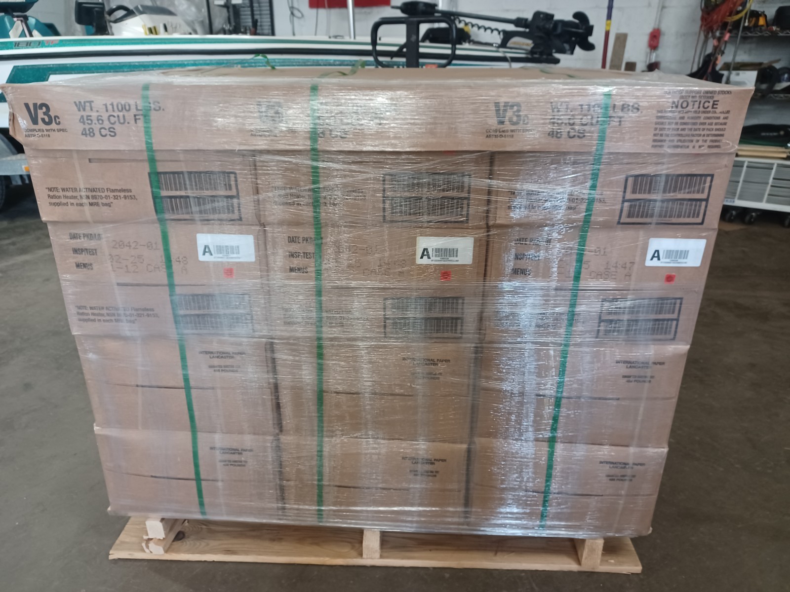 MRE U.S. Military Ready to Eat Meals INSP 2025 FULL PALLET  48 Case
