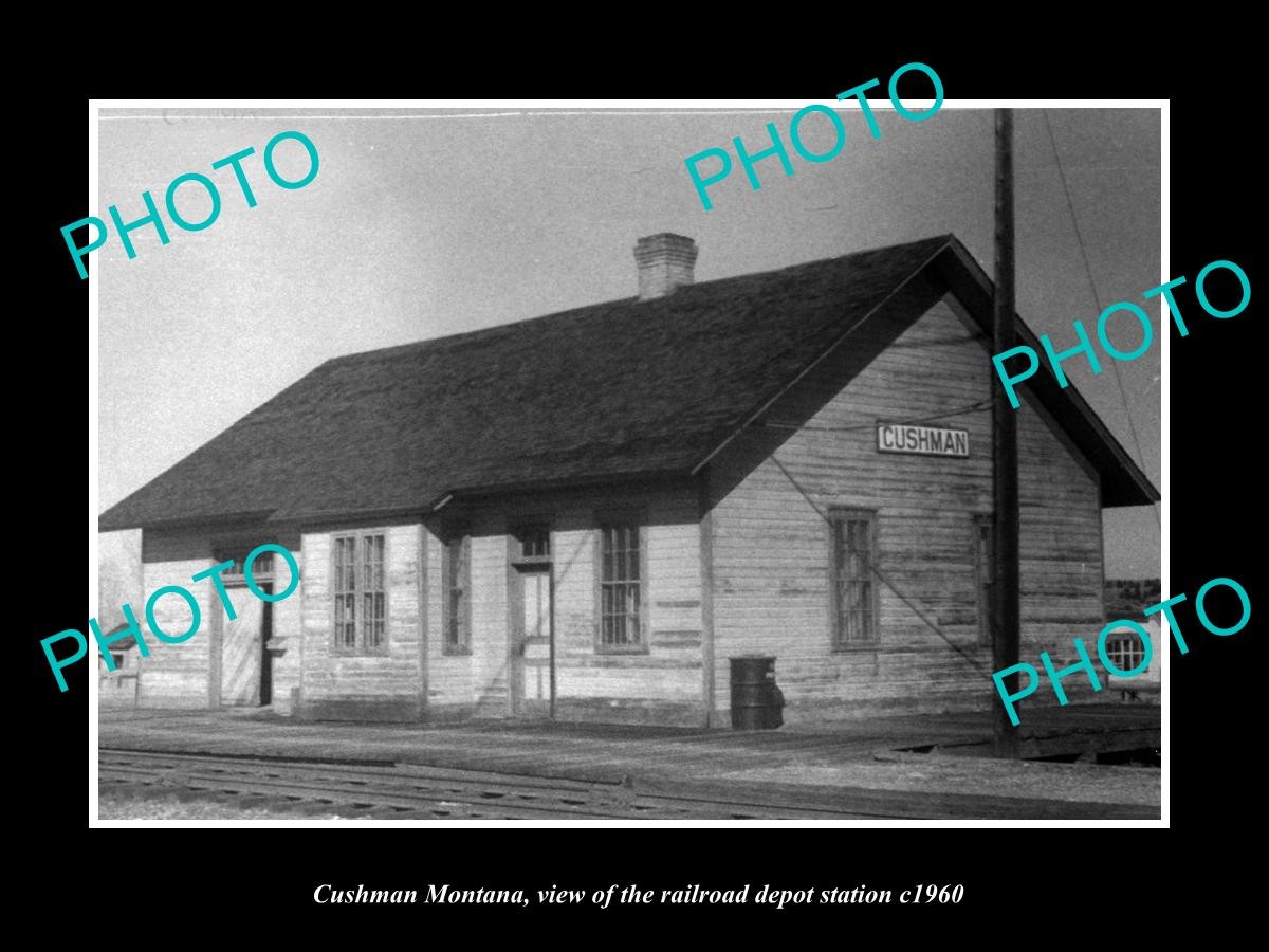 Cushman Montana The Railroad Depot Station c1960 Old Large Historic Photo