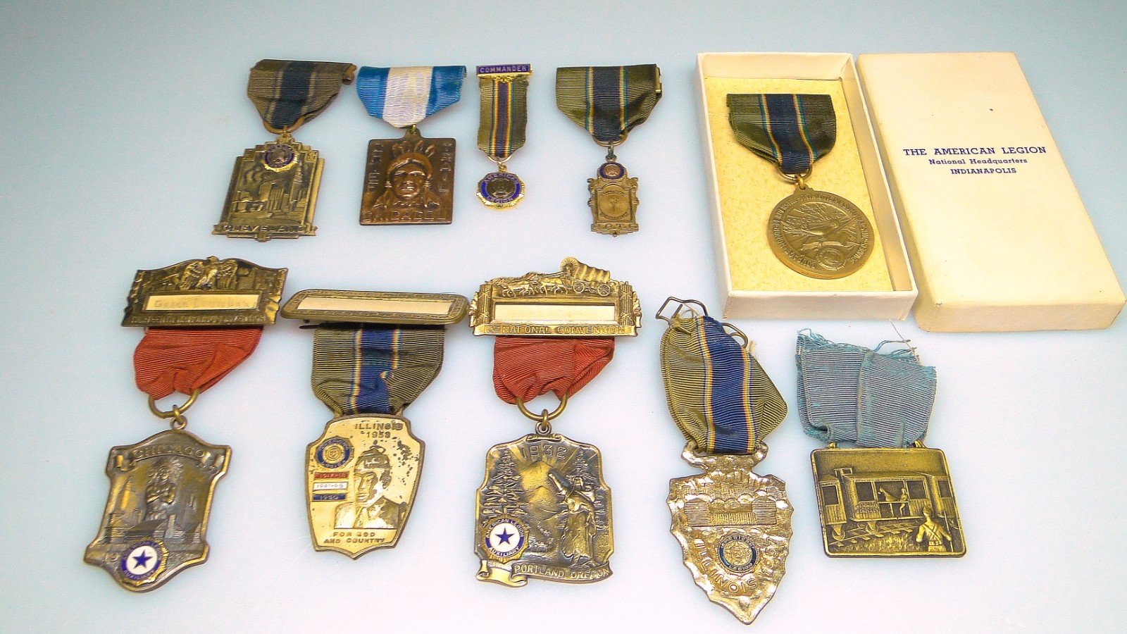 10 American Legion Medals Awards 1932 1933 1939 1953 1957 Medal