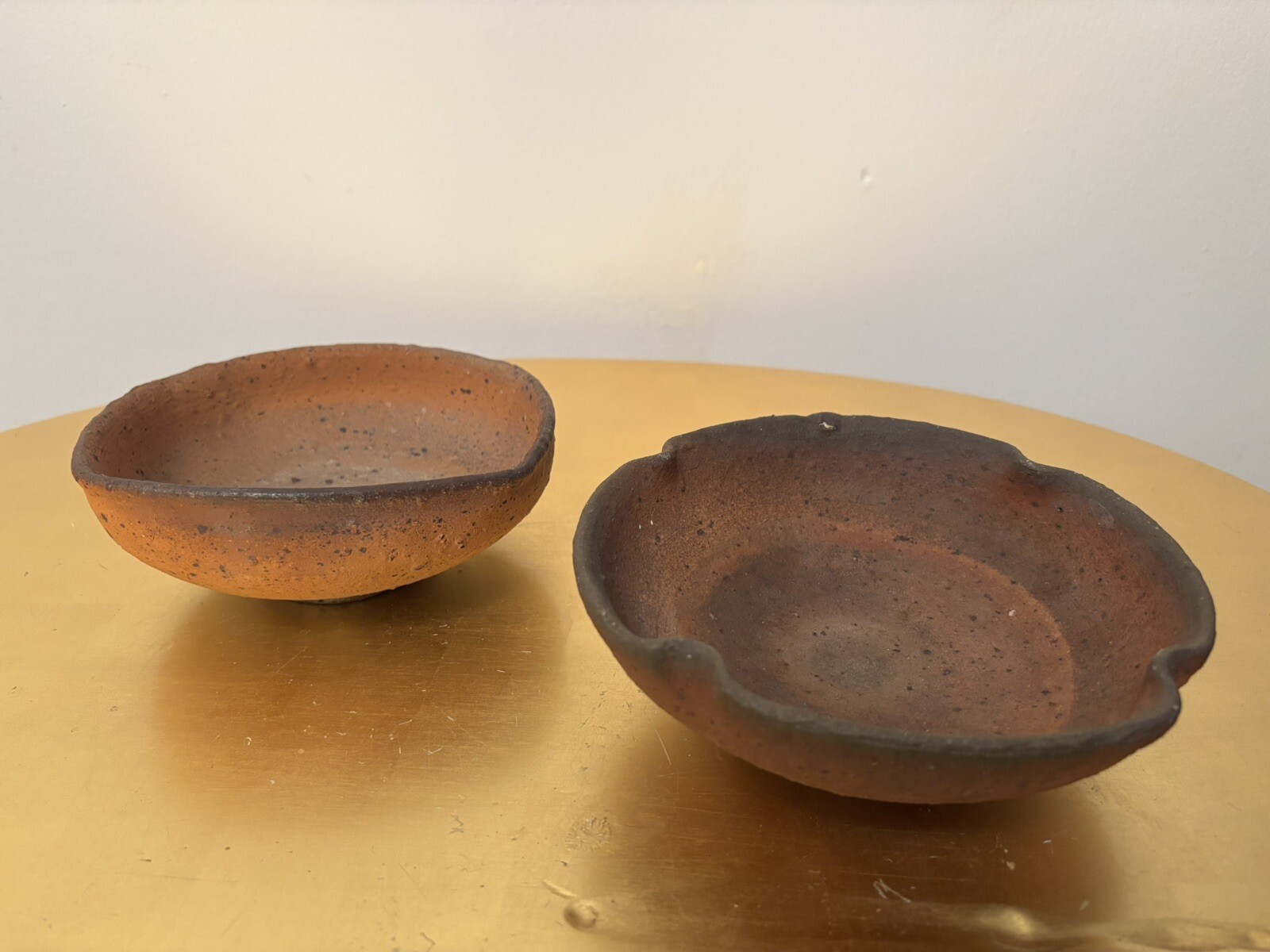 Two Nanban Unglazed Dishes Handmade Shigeyoshi Morioka Japanese Pottery Ceramics Two Nanban Unglazed Dishes Handmade Shigeyoshi Morioka Japanese Pottery Ceramics