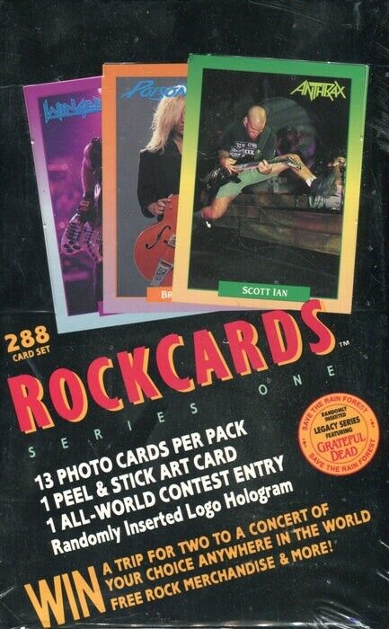 1991 Brockum Rock Cards Base Set of 288 Cards Complete N/M