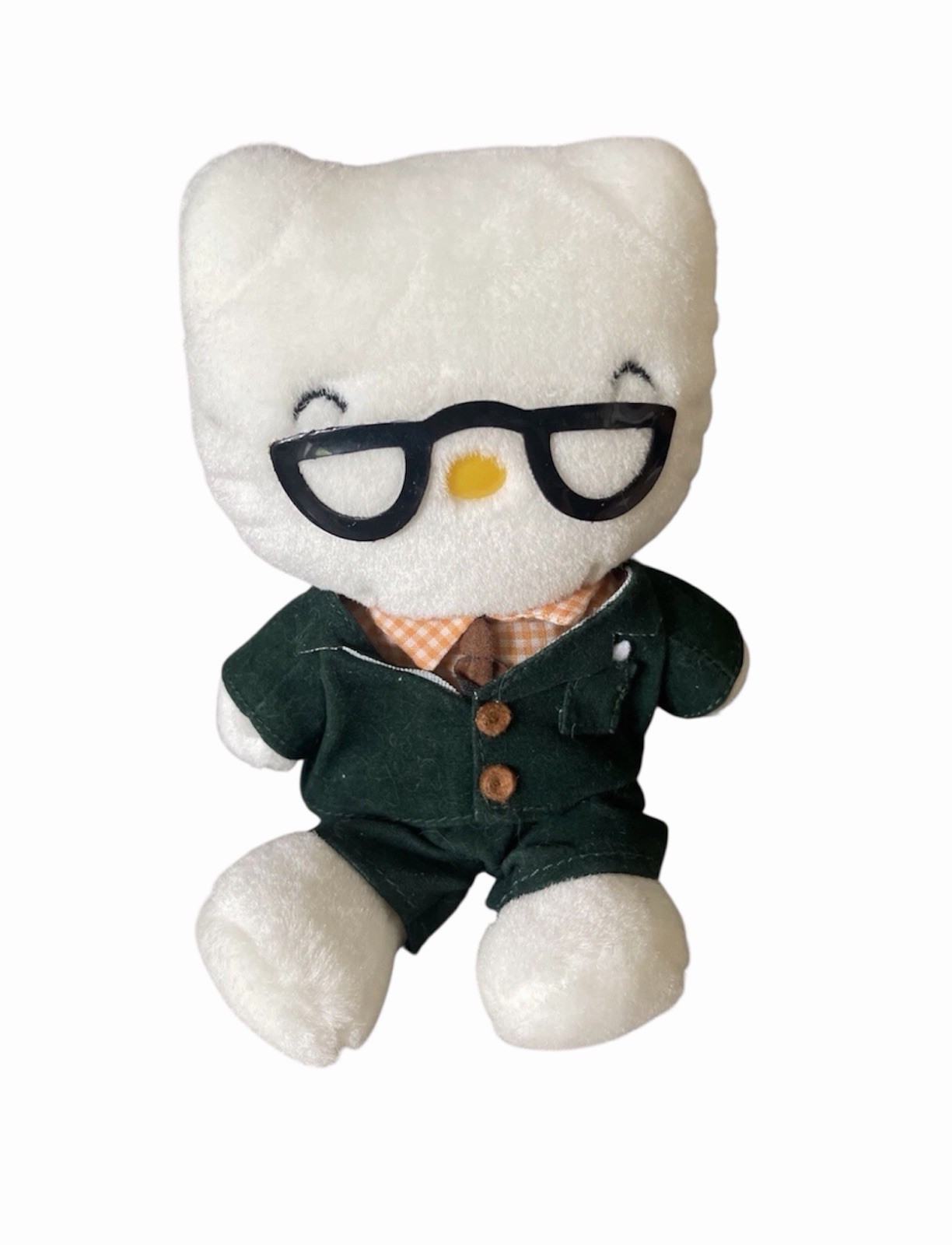 VTG Rare Hello Kitty Papa George White Plush Toy Stuffed Doll 2000 Sanrio