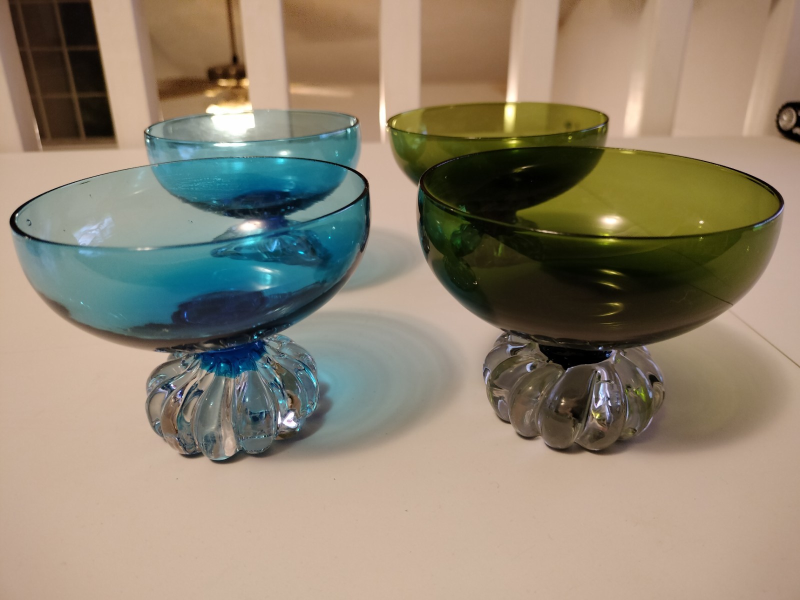 Vintage Aseda Harlekin Desert Bowls Bo Borgström for Aseda Glasbruk Sweden Set 3