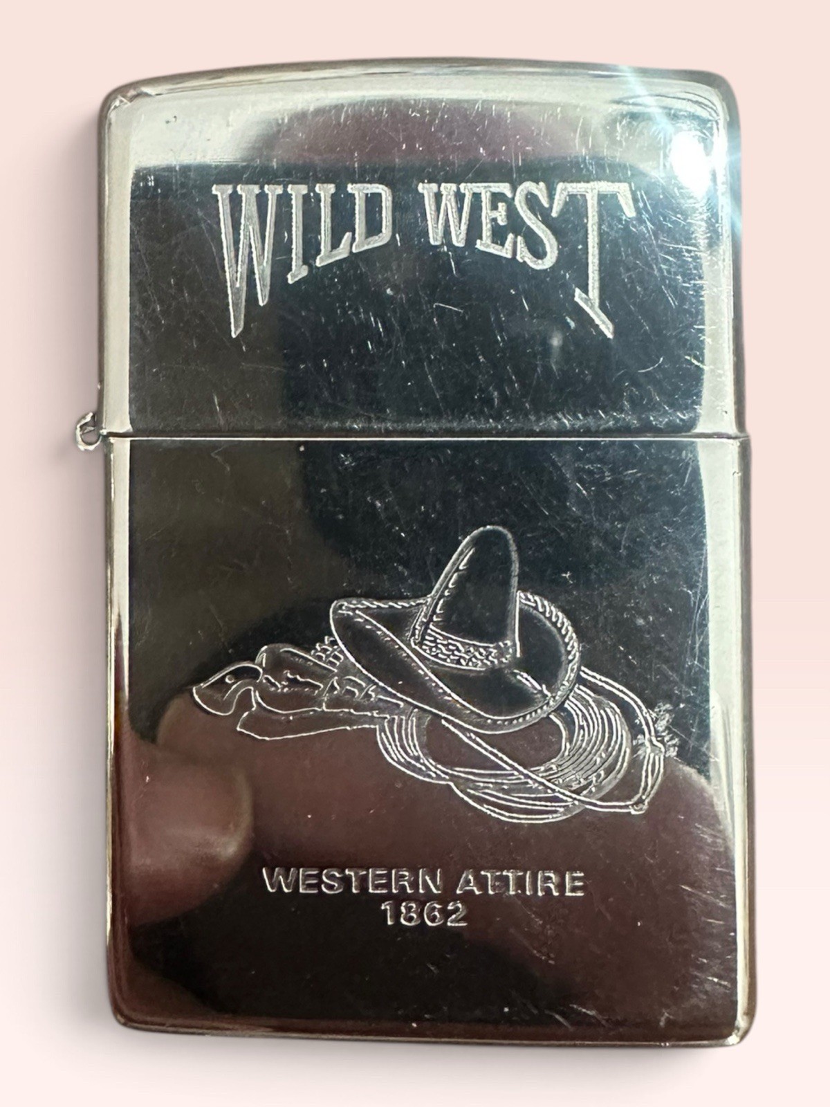 Zippo Lighter 1999 Wild West Series: Western Attire 1862 High Polish Chrome Nice Zippo Lighter 1999 Wild West Series: Western Attire 1862 High Polish Chrome Nice