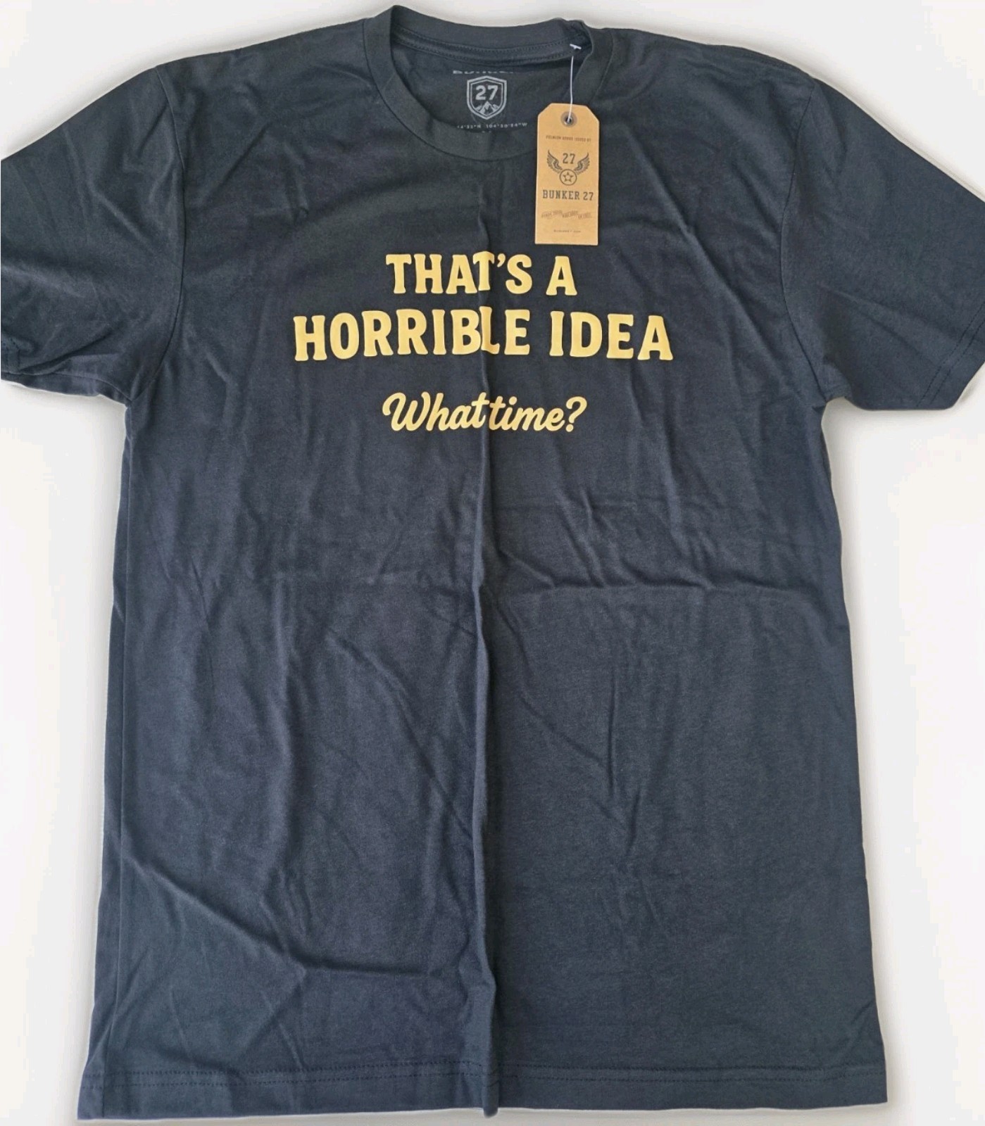 NEW BUNKER 27 USAF AIR FORCE Horrible Idea SHIRT MEDIUM Black NEW BUNKER 27 USAF AIR FORCE Horrible Idea SHIRT MEDIUM Black