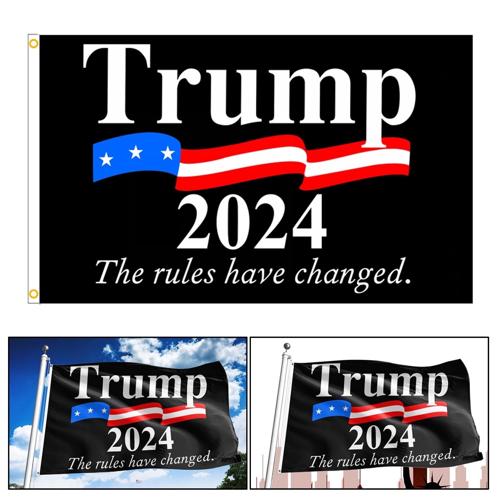 Trump 2024 MAGA The Rules Have Changed 3’x5’ Indoor Outdoor Patriotic Flag