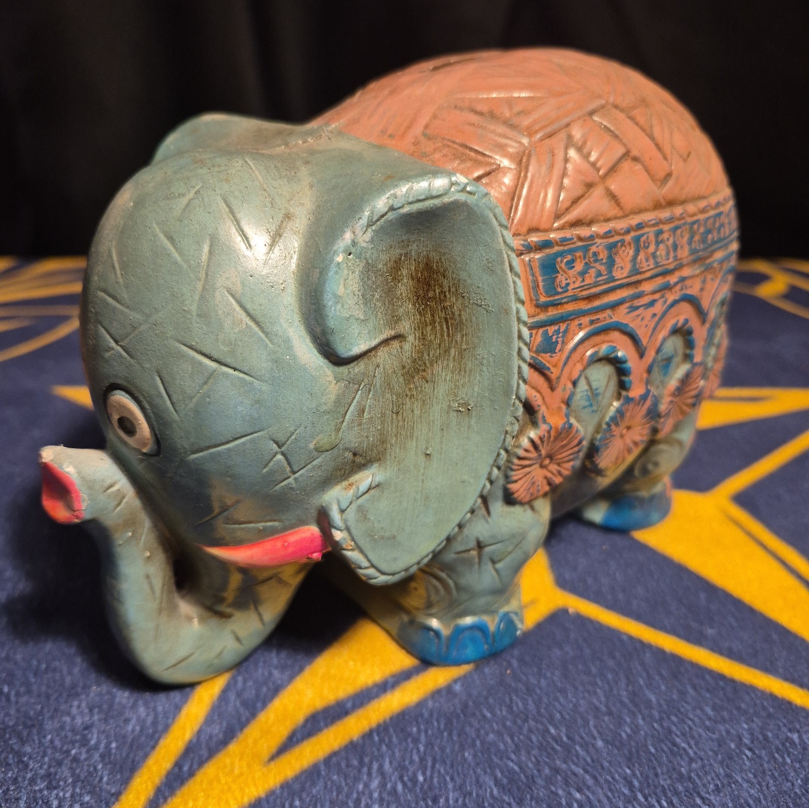 ​Vintage Wales Made In Japan Elephant Coin Bank Trunk Down Lucky Blanket Sticker