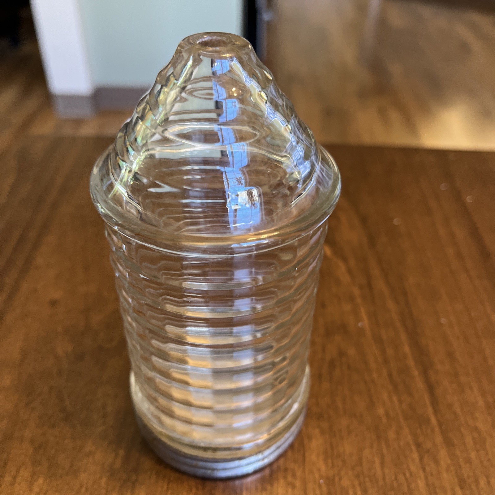 Vintage Clear Depression Glass Bullet Shaped Sugar Shaker Vintage Clear Depression Glass Bullet Shaped Sugar Shaker
