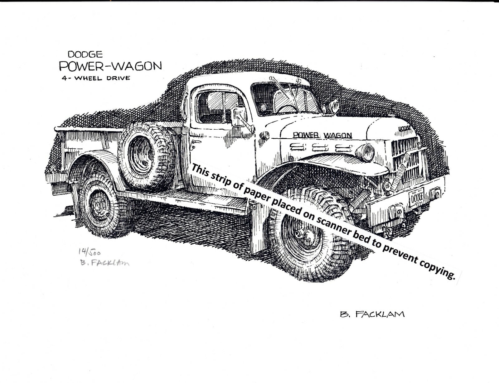 Dodge Power Wagon 4 - Wheel Drive ~ Pen & Ink Print