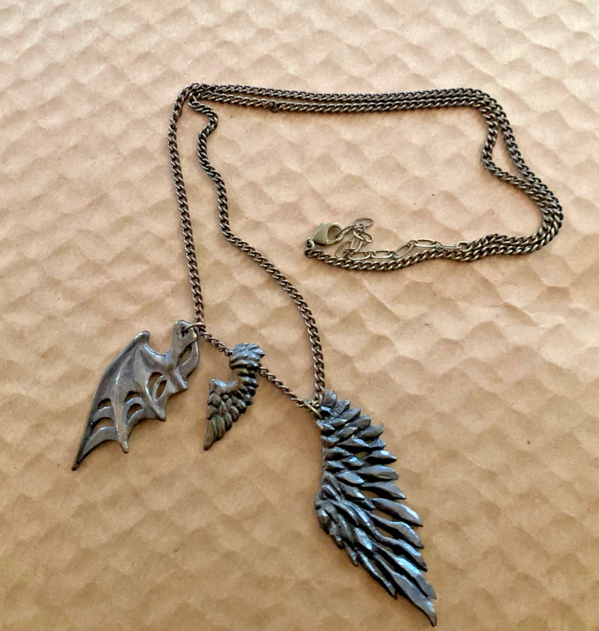 Studio Hibernacula Necklace 3 Wings Fallen Angel, Nocturne, Little Angel Wings
