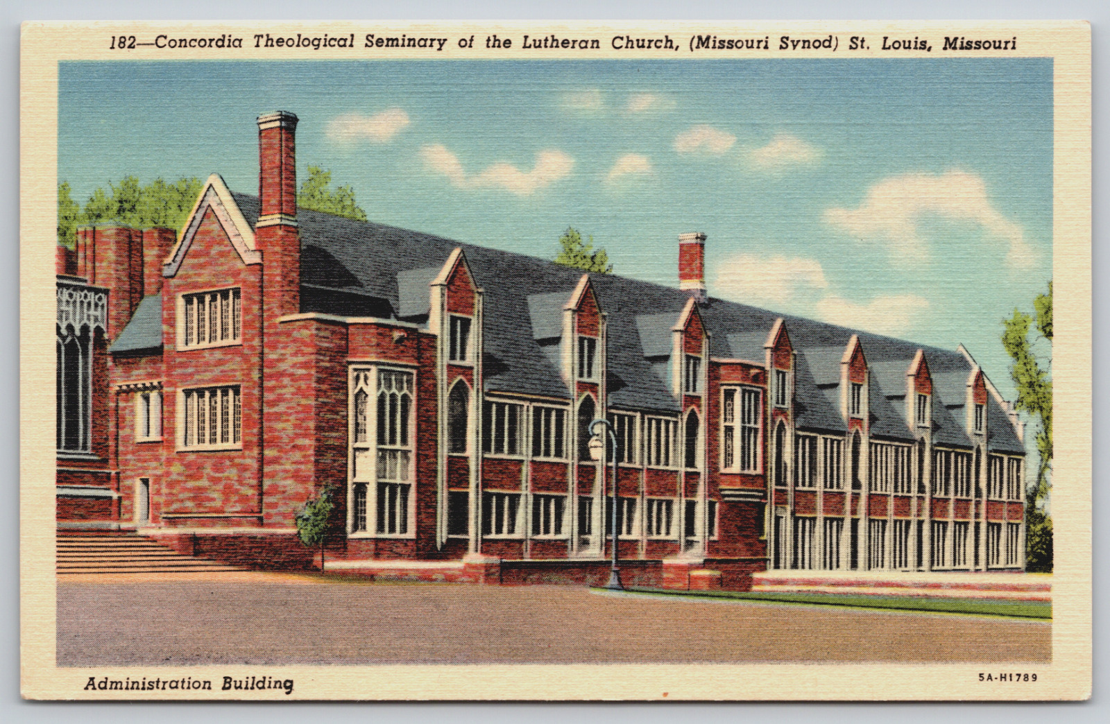 Postcard, Concordia Technological Seminary, Lutheran Church, St Louis, Missouri