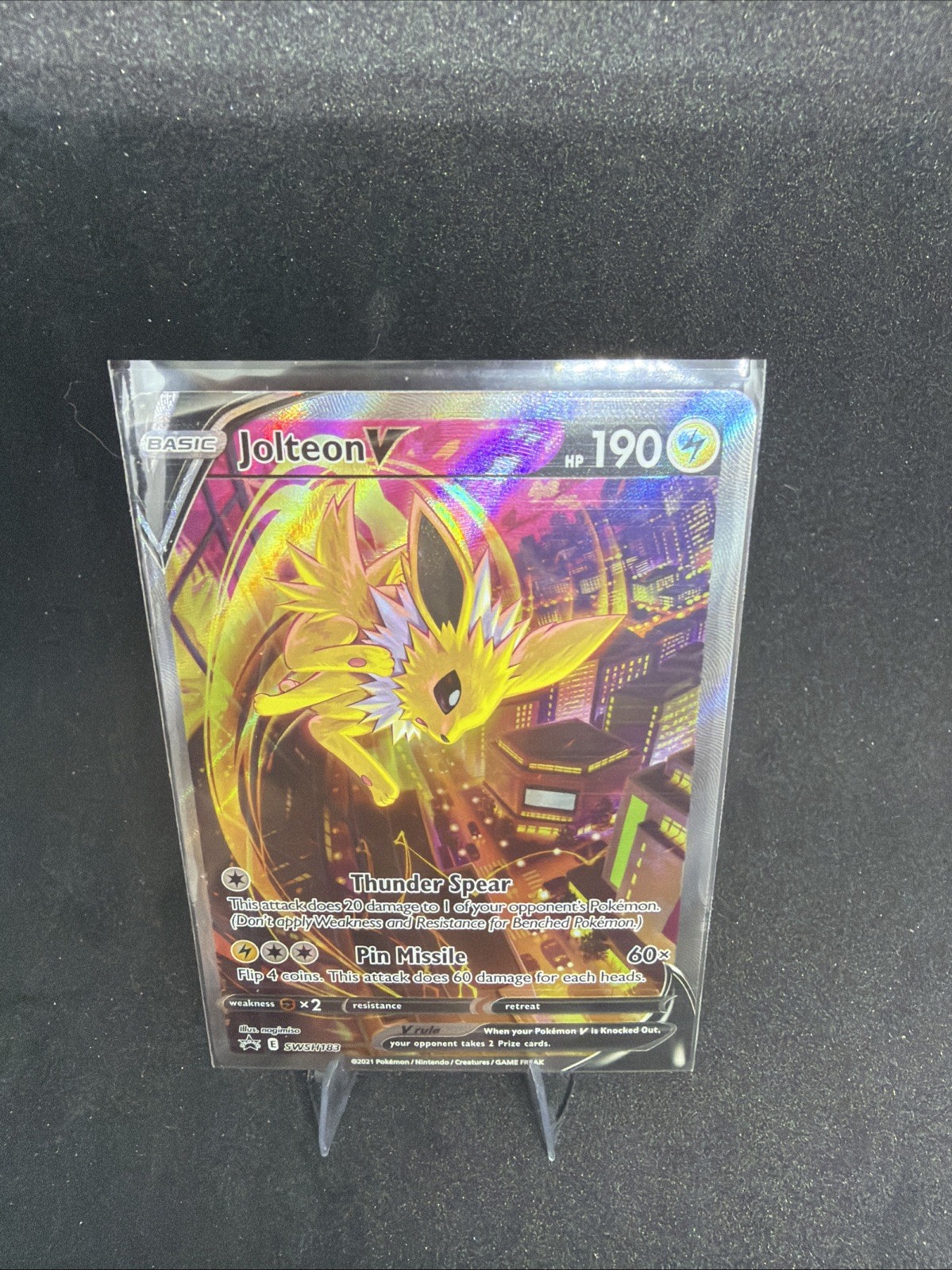 2021 Pokemon - Jolteon V (Full Art) - SWSH183 Black Star Promo NM