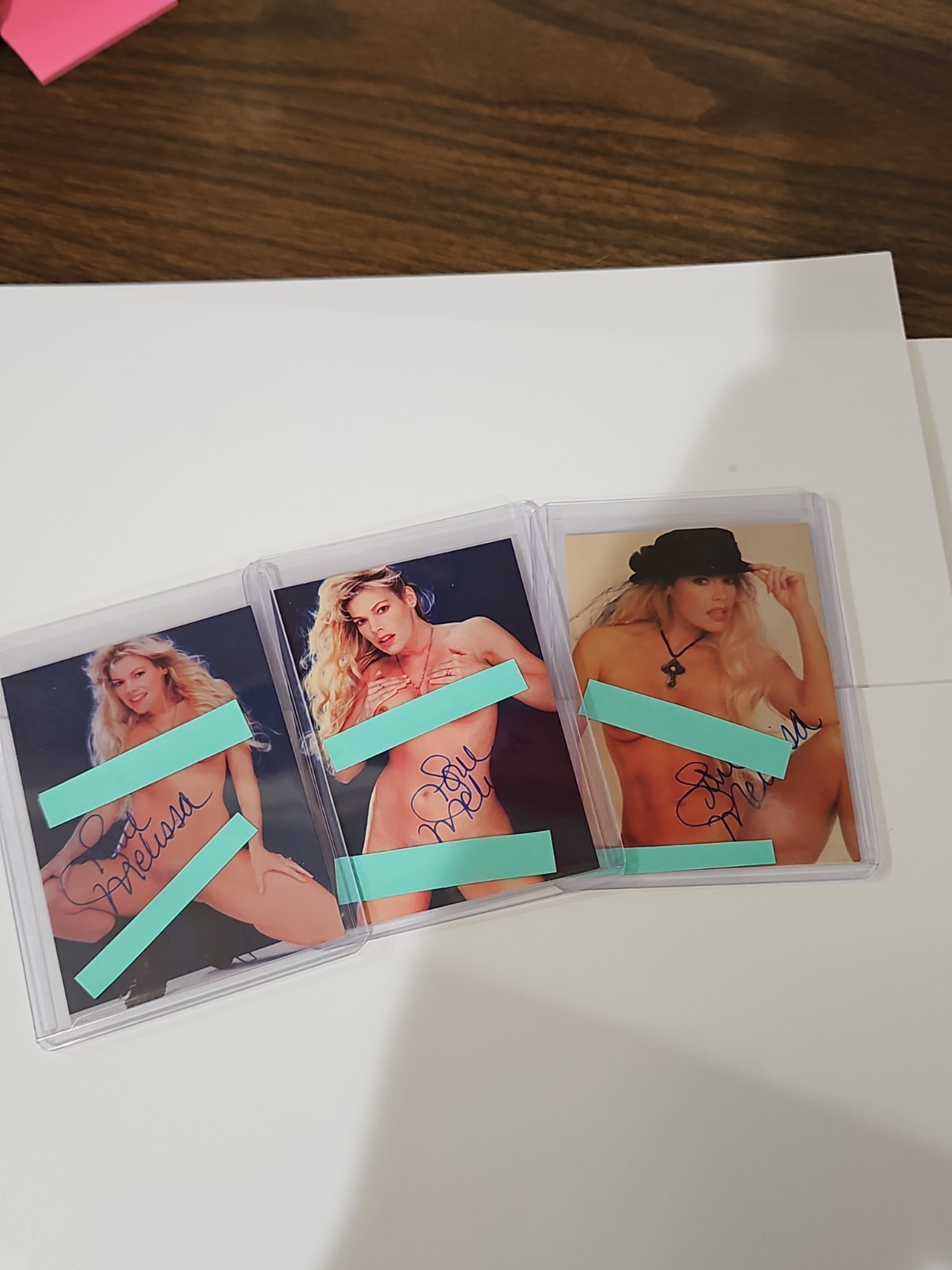 1996 MELISSA WOLFE 3X AUTOGRAPHED CARDS STRIPPERS & SHOWGIRLS SERIES 1&2 EROTIC