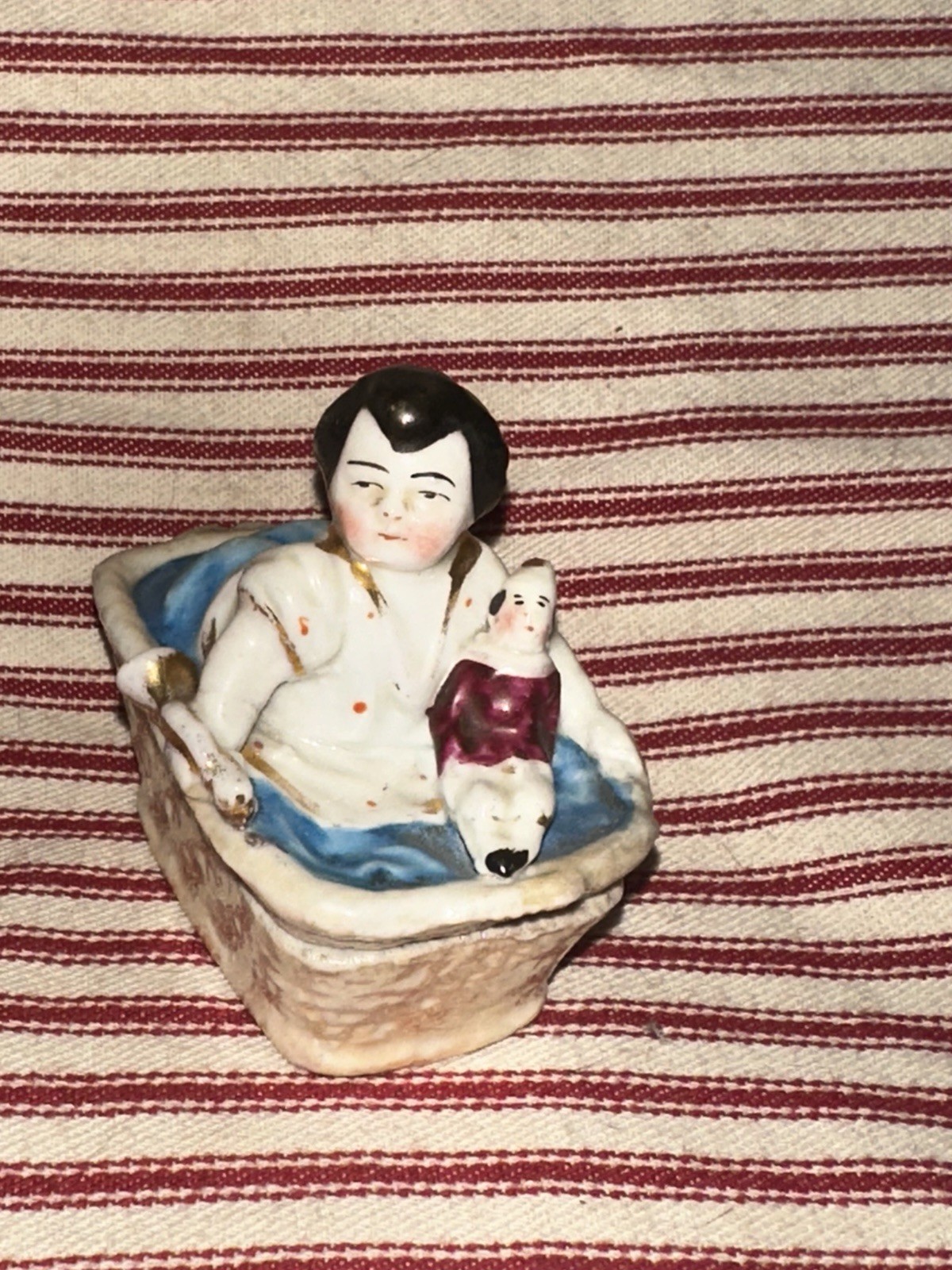 Antique Victorian Staffordshire Fairing Trinket Box