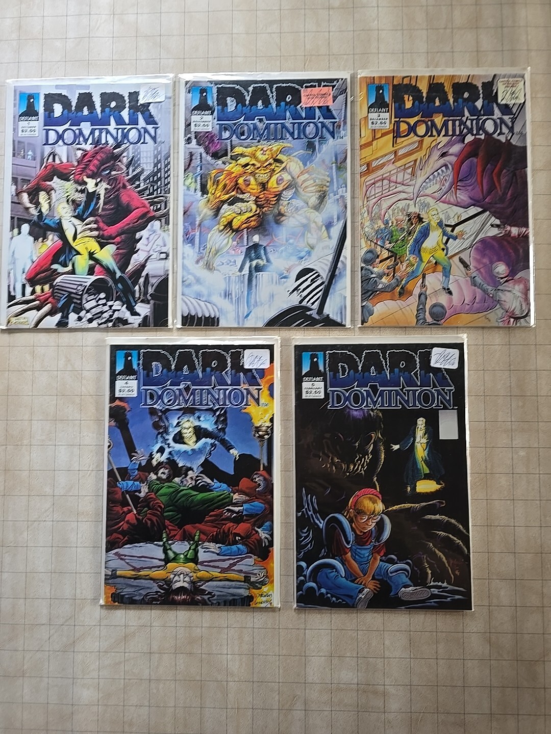 💥DARK DOMINION by DEFIANT Comics 1-5 Complete Run comic books 1993-1994
