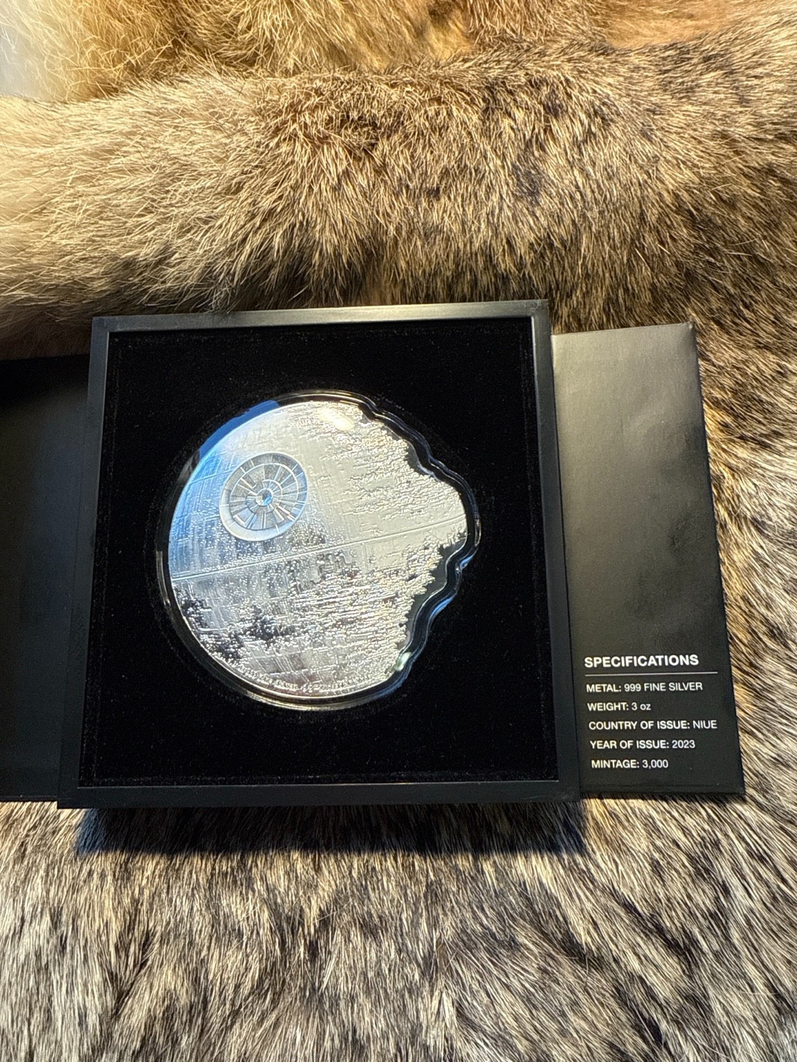 2023 Star Wars Death Star II 3 oz .999 Silver Shaped Coin #00326 Niue COA