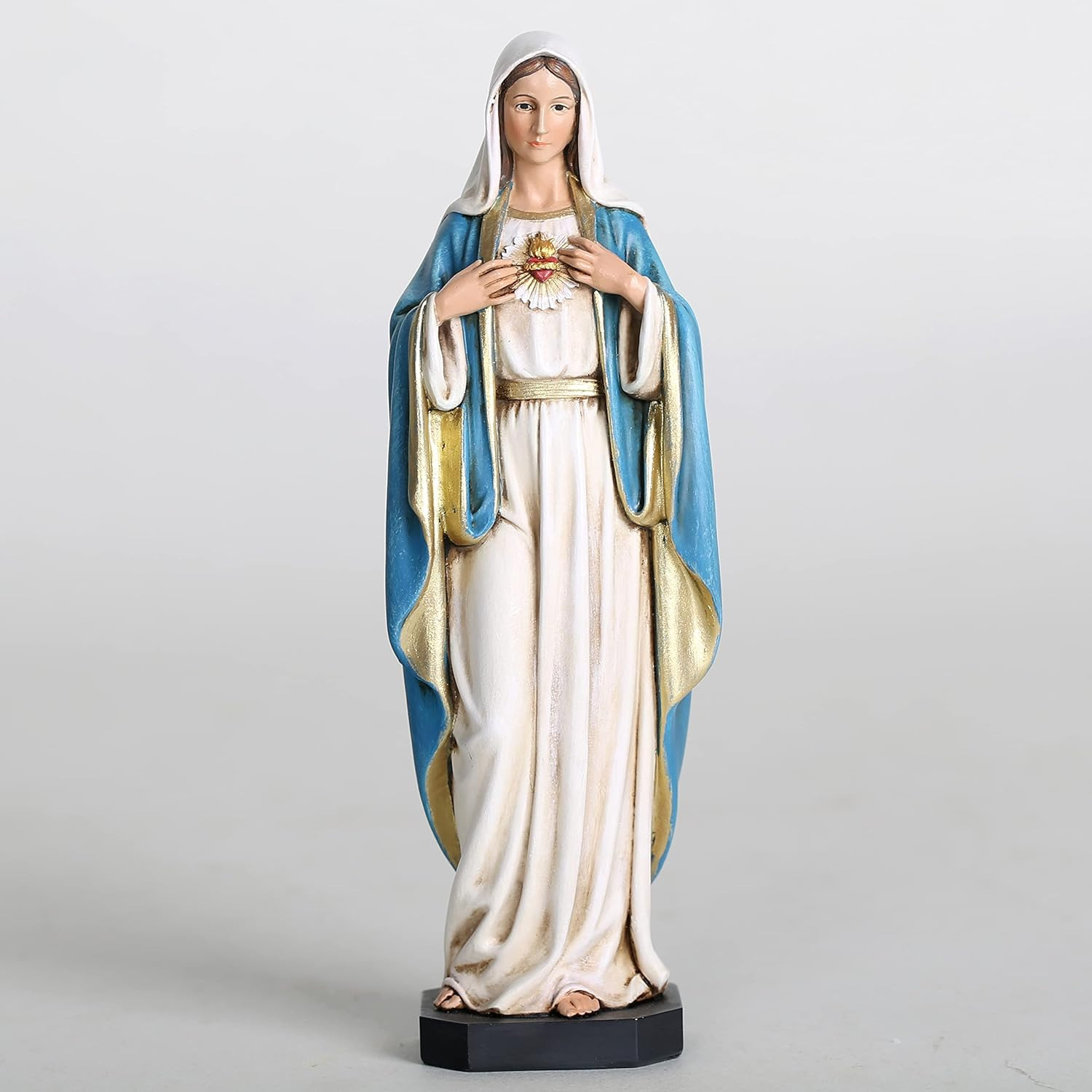 Catholic Immaculate Heart of Mary Figure, Virgin Mary Statue, Blessed Mother for