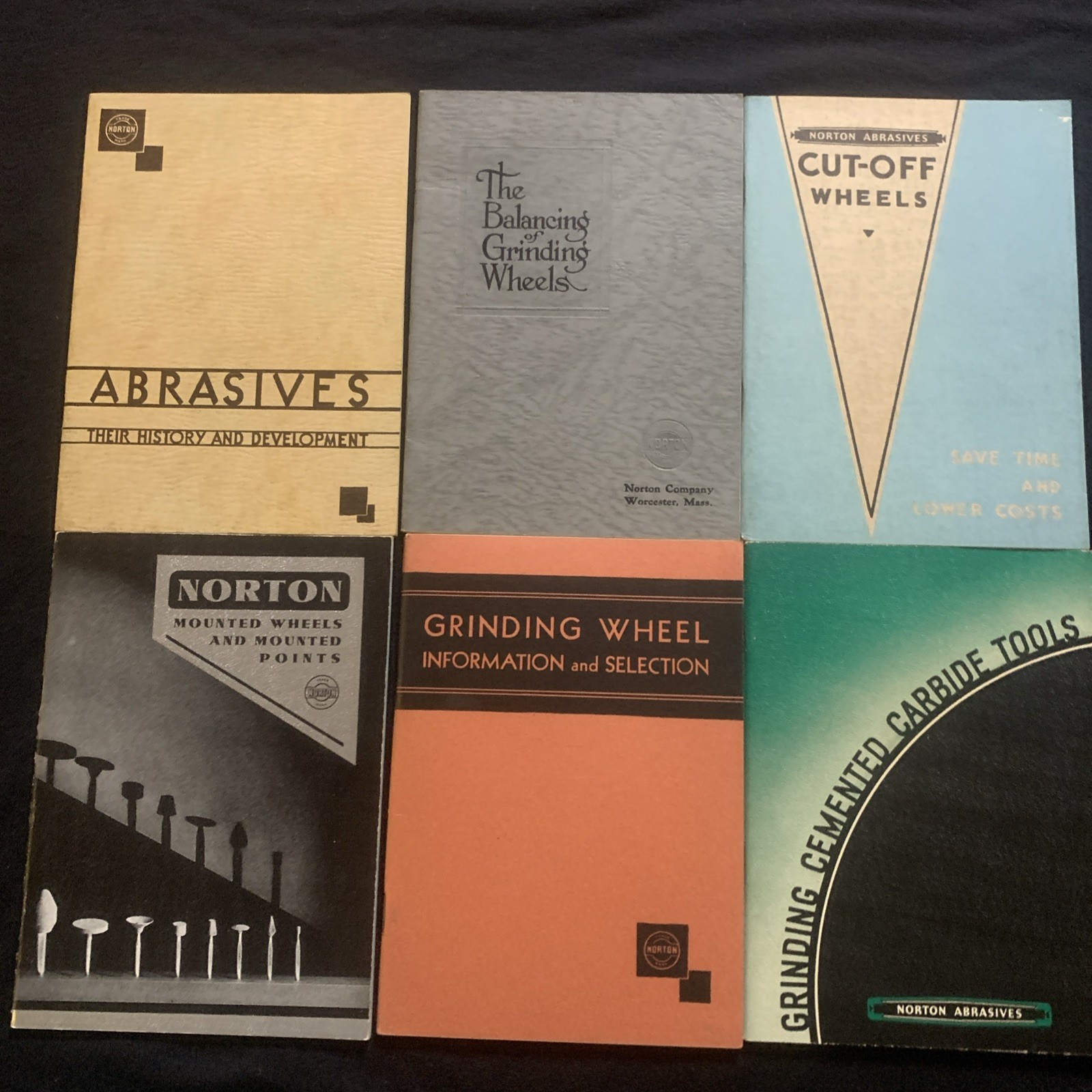 6  1930’s Norton Abrasives Co handbooks on various grinding techniques