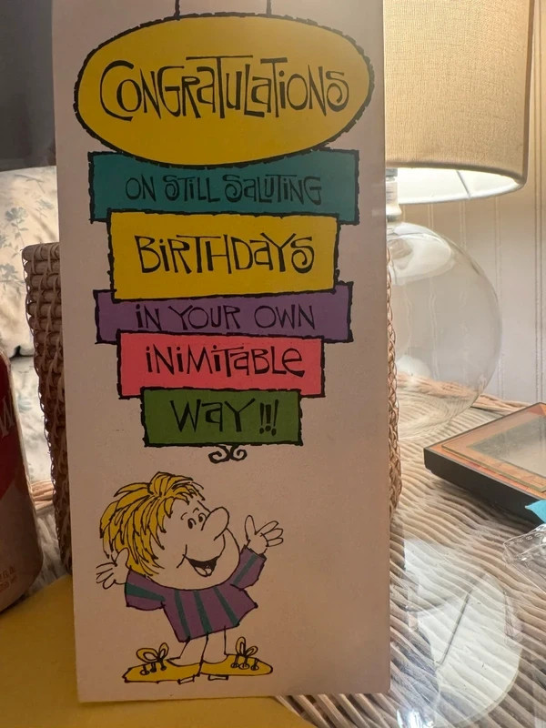 Vintage funny greeting card birthday 3d no writing inside